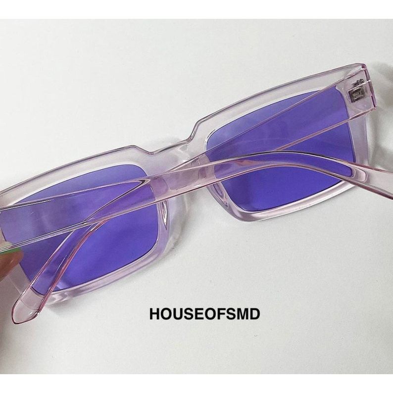 RECTANGLE RETRO SUNGLASSES - PURPLE