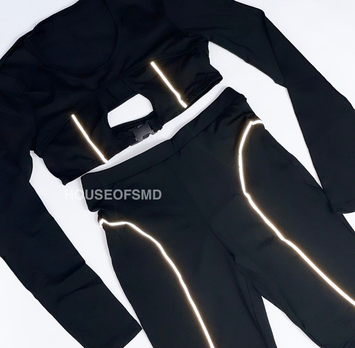 SPACE GIRL REFLECTIVE TWO PIECE - BLACK 👾