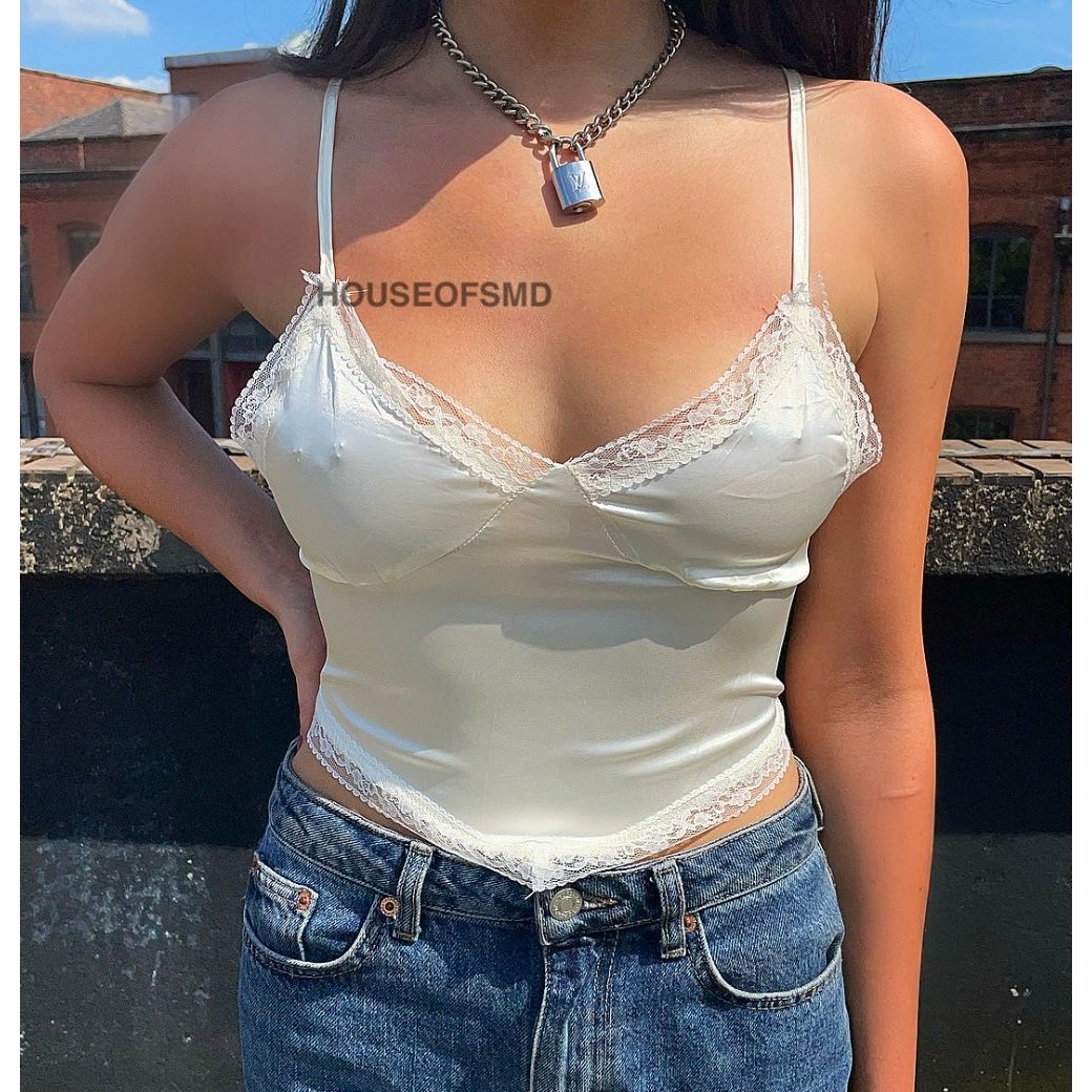 CREAM SATIN BANDANA TOP