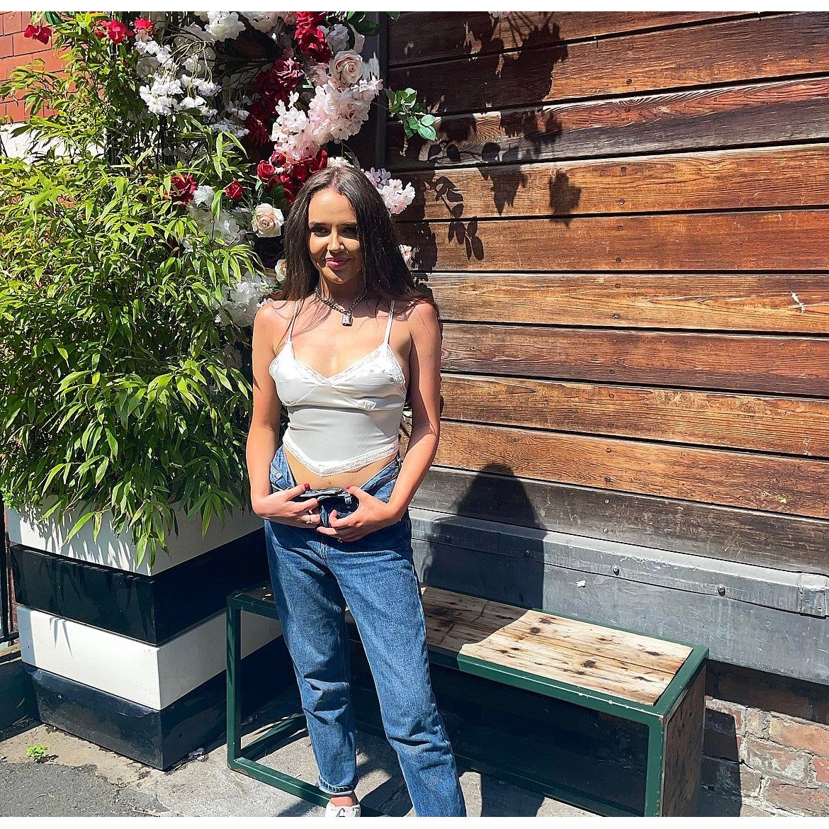 CREAM SATIN BANDANA TOP