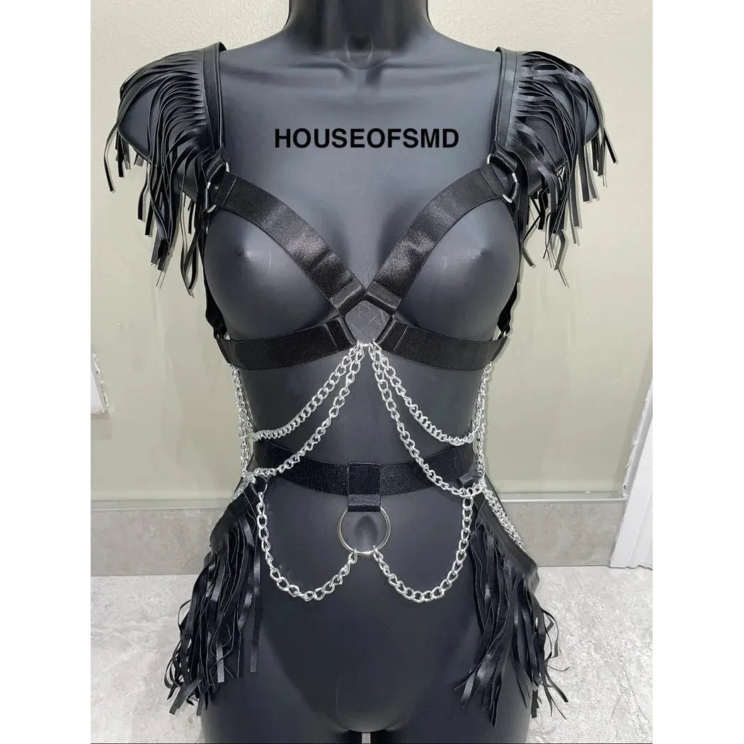 TWO PIECE FESTIVAL HARNESS - BLACK