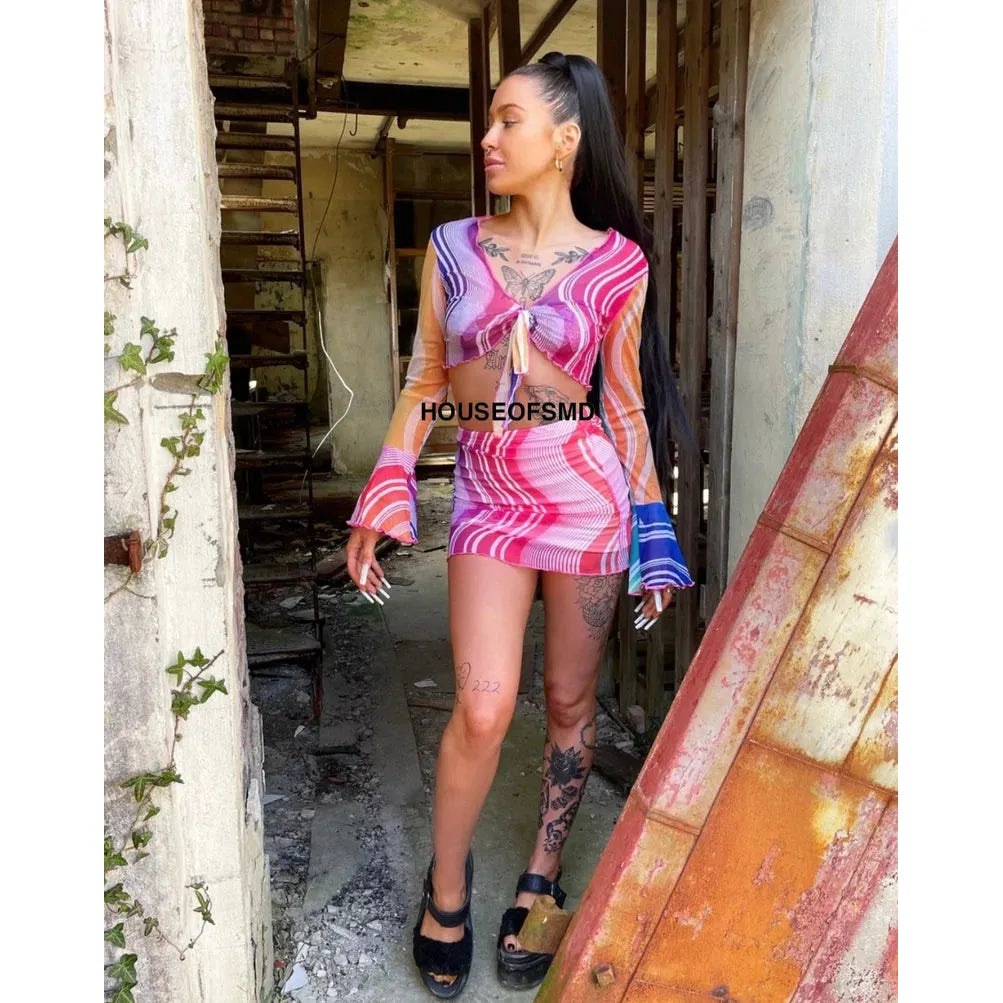 MULTICOLOURED MESH CO ORD