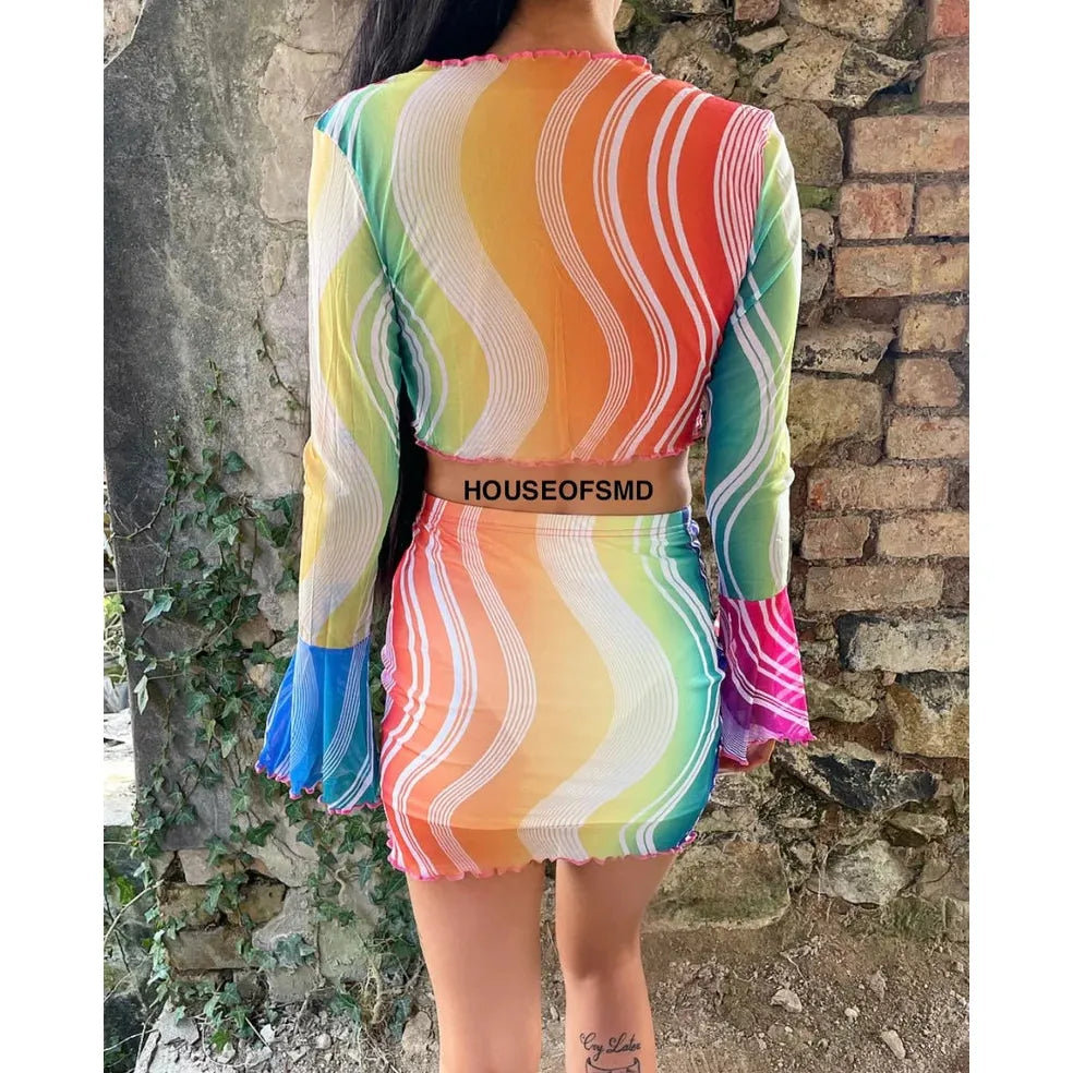 MULTICOLOURED MESH CO ORD