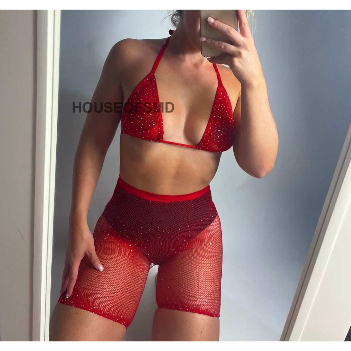 FISHNET TWO PIECE - RED