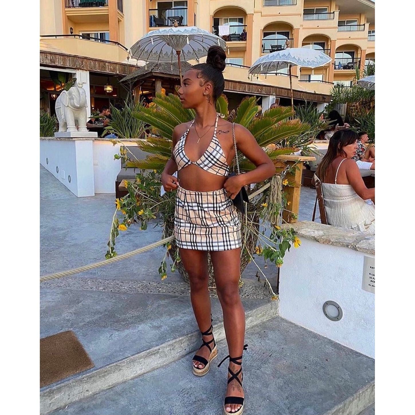 Three piece checkered set