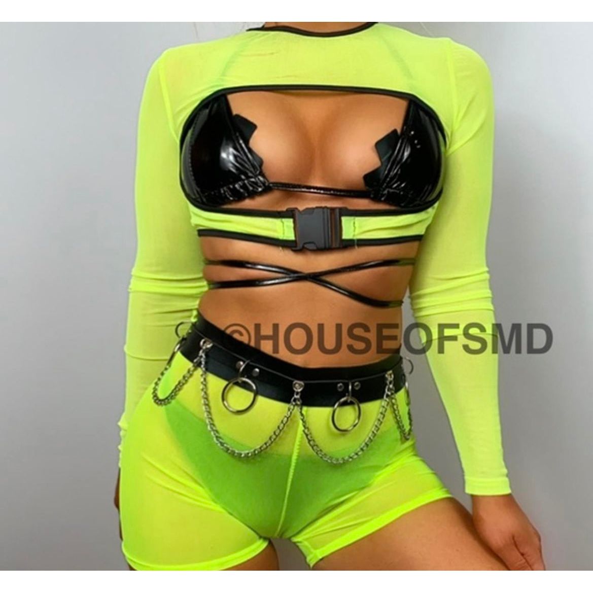 YELLOW & BLACK EXTREME CROP TOP