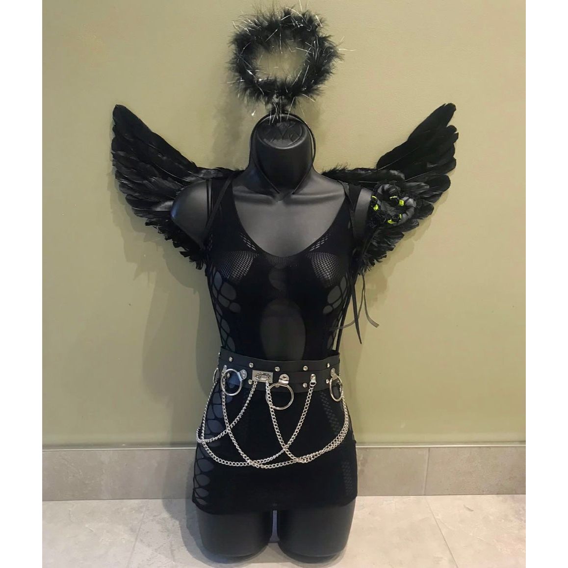 fitted lace wedding dress DARK ANGEL, FALLEN ANGEL, FESTIVAL OUTFIT, HALLOWEEN