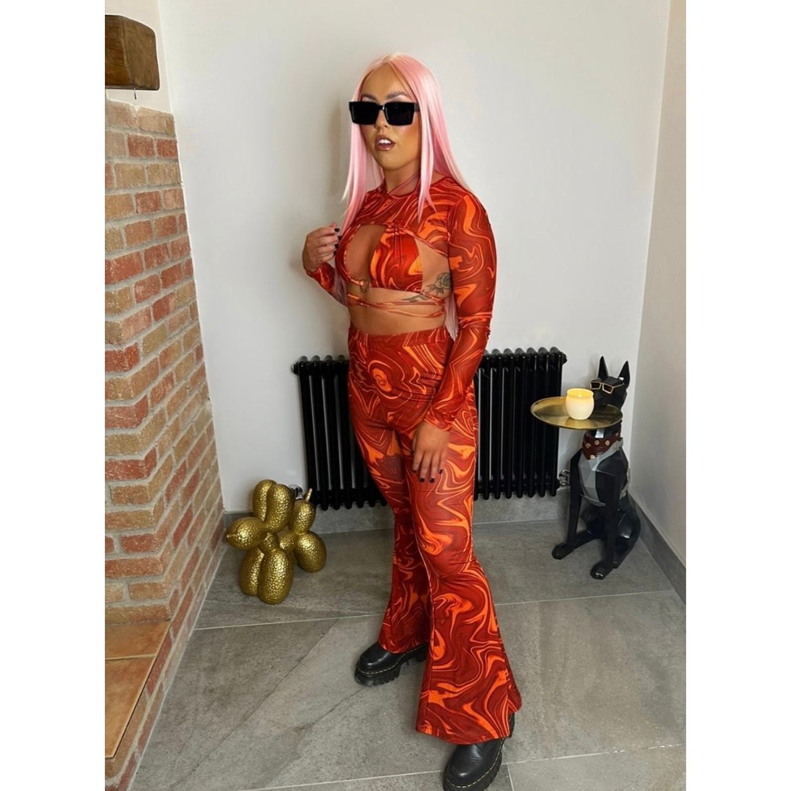 LAVA THREE PIECE, FESTIVAL OUTFIT, RAVE OUTFIT