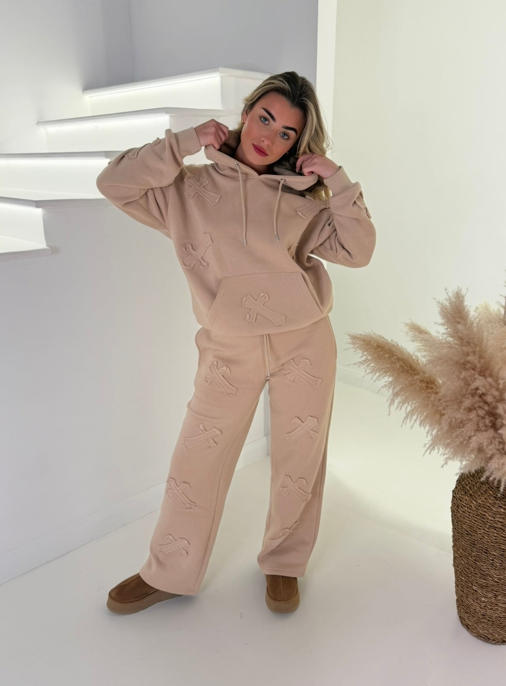 STONE OVERSIZED TRACKSUIT, CROSS STRAIGHT LEG LOUNGEWEAR