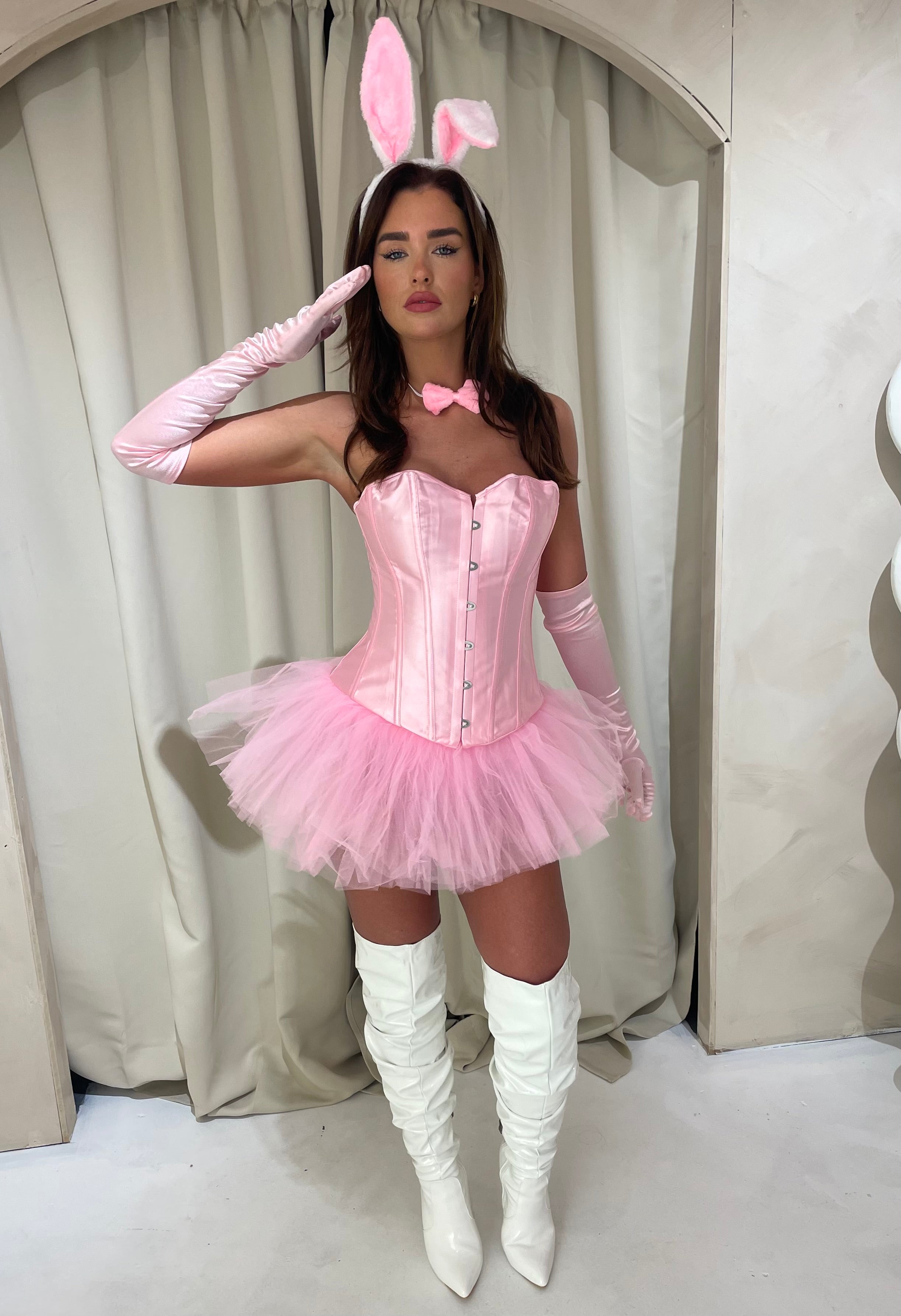 PINK BUNNY HALLOWEEN COSTUME, RAVE OUTFIT, FANCY DRESS