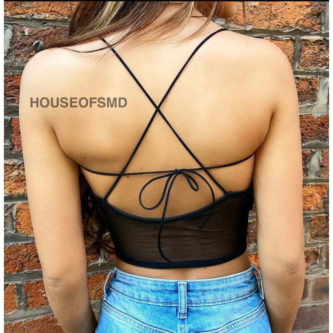 TIE UP CROP TOP- BLACK