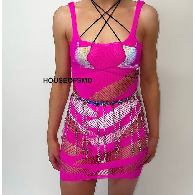 NEON FISHNET DRESS