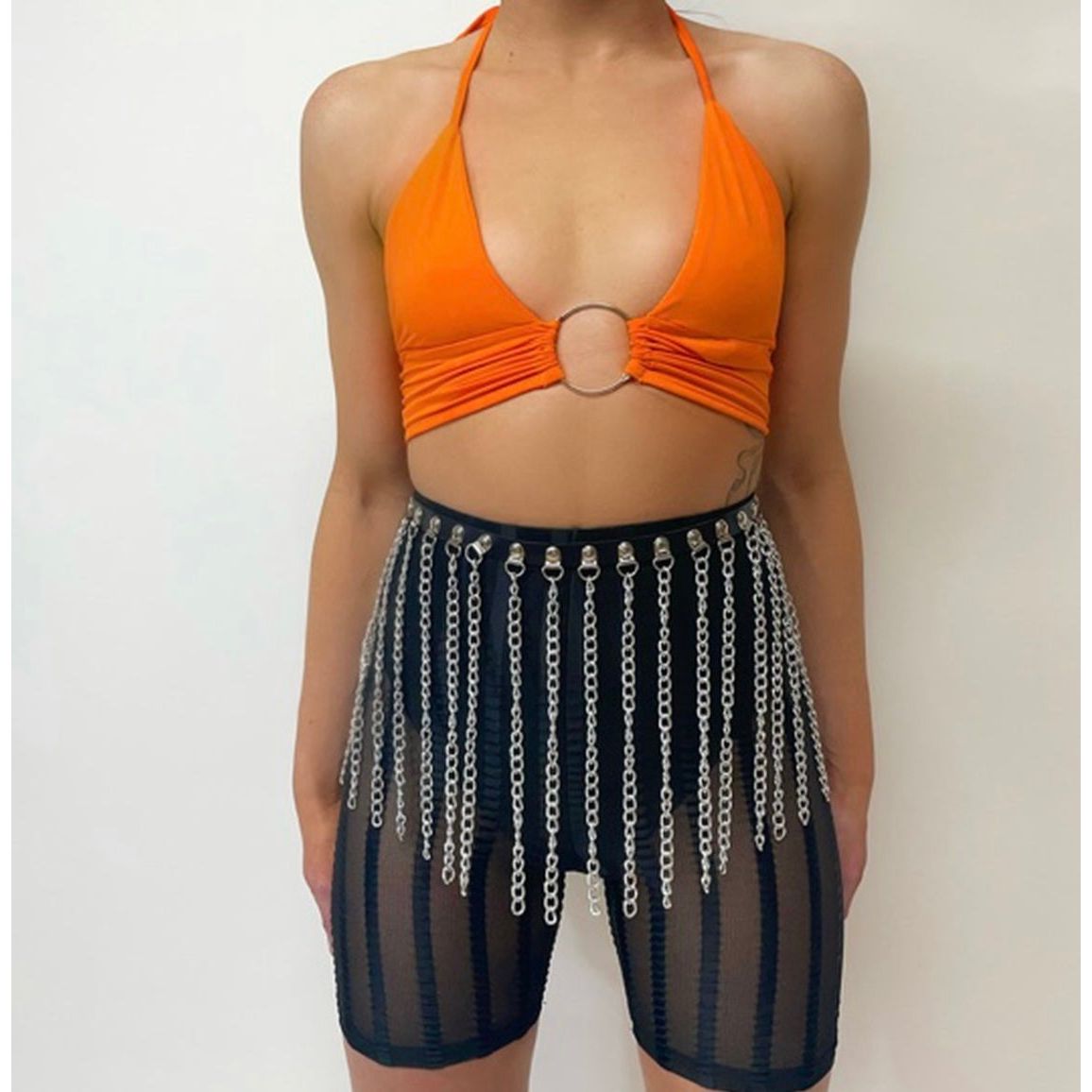 O RING ORANGE CROP TOP