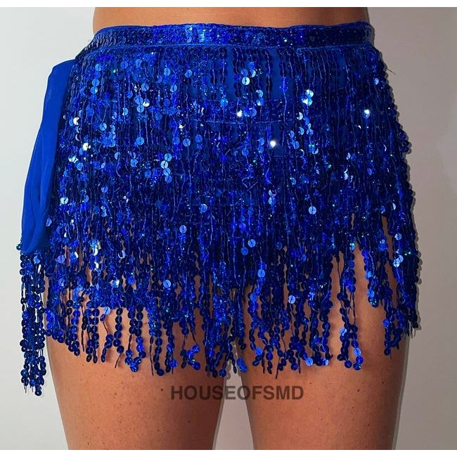 Royal blue 2025 fringe skirt