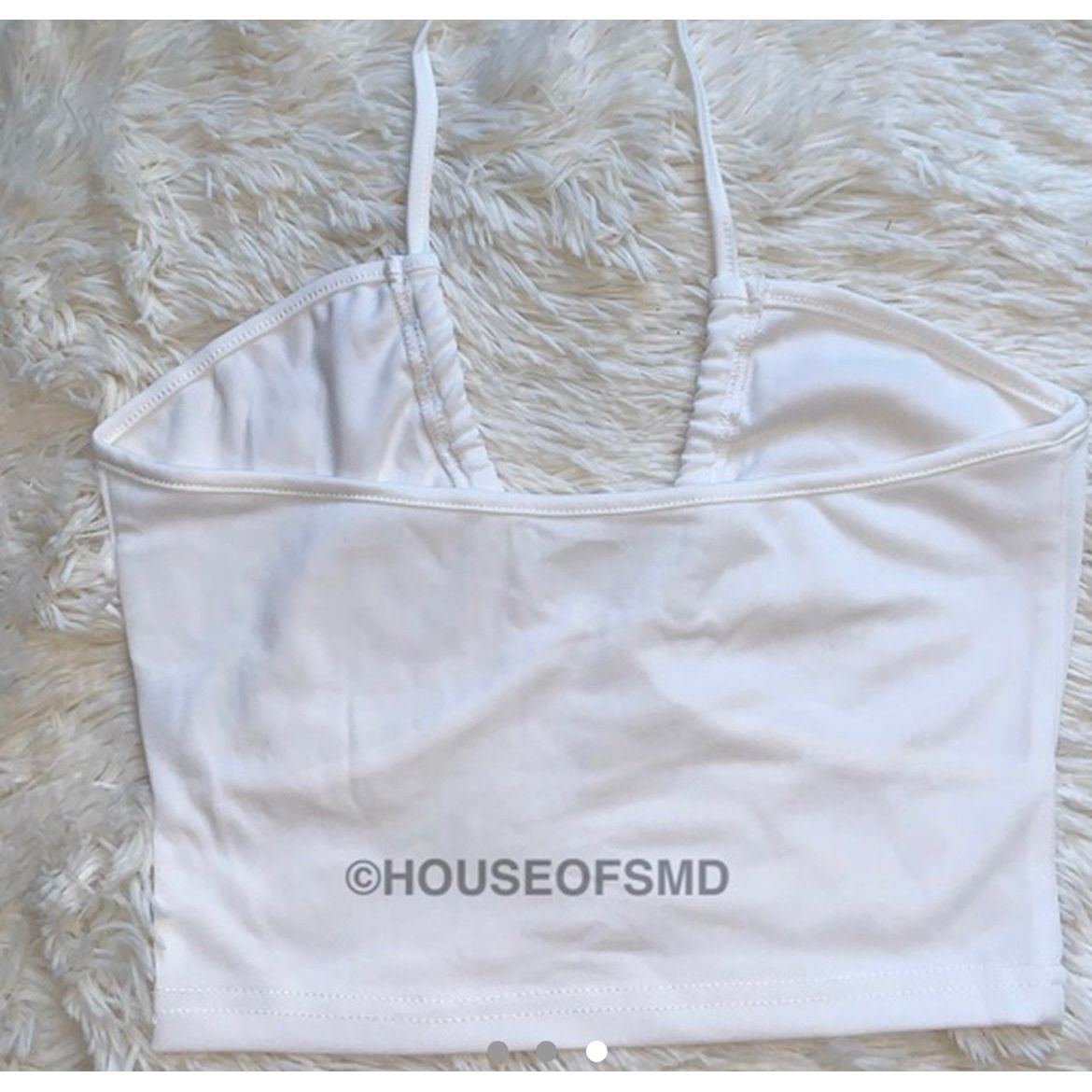 WHITE HALTER NECK CROP TOP