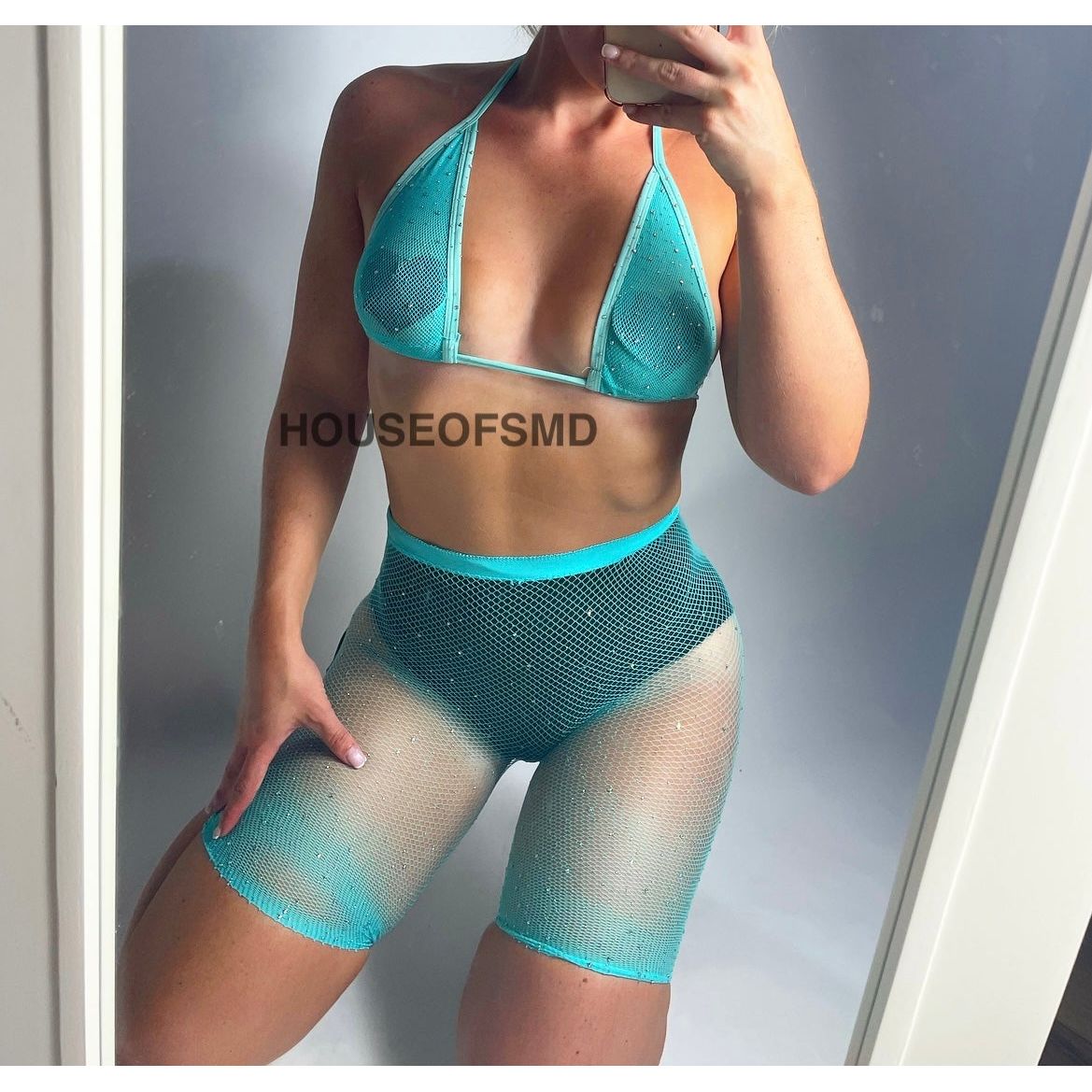 FISHNET TWO PIECE - TURQUOISE