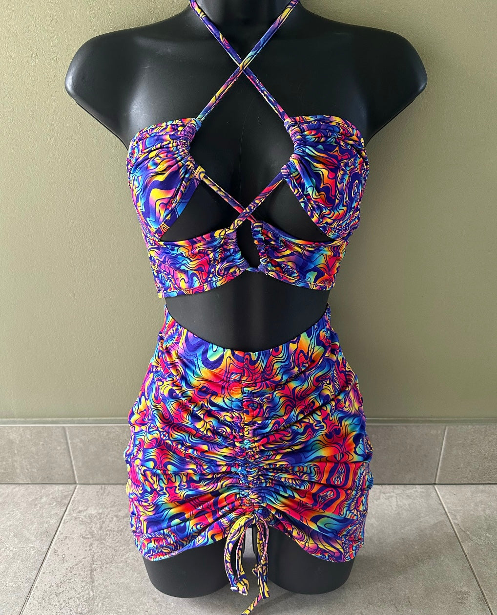 STARBURST TWO PIECE, WOMENS FESTIVAL TWO PIECE, RAVE OUTFIT