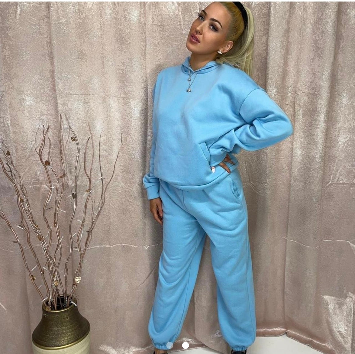 OVER SIZED BLUE TRACKSUIT, LOUNGE WEAR, COMFY TRACKSUIT