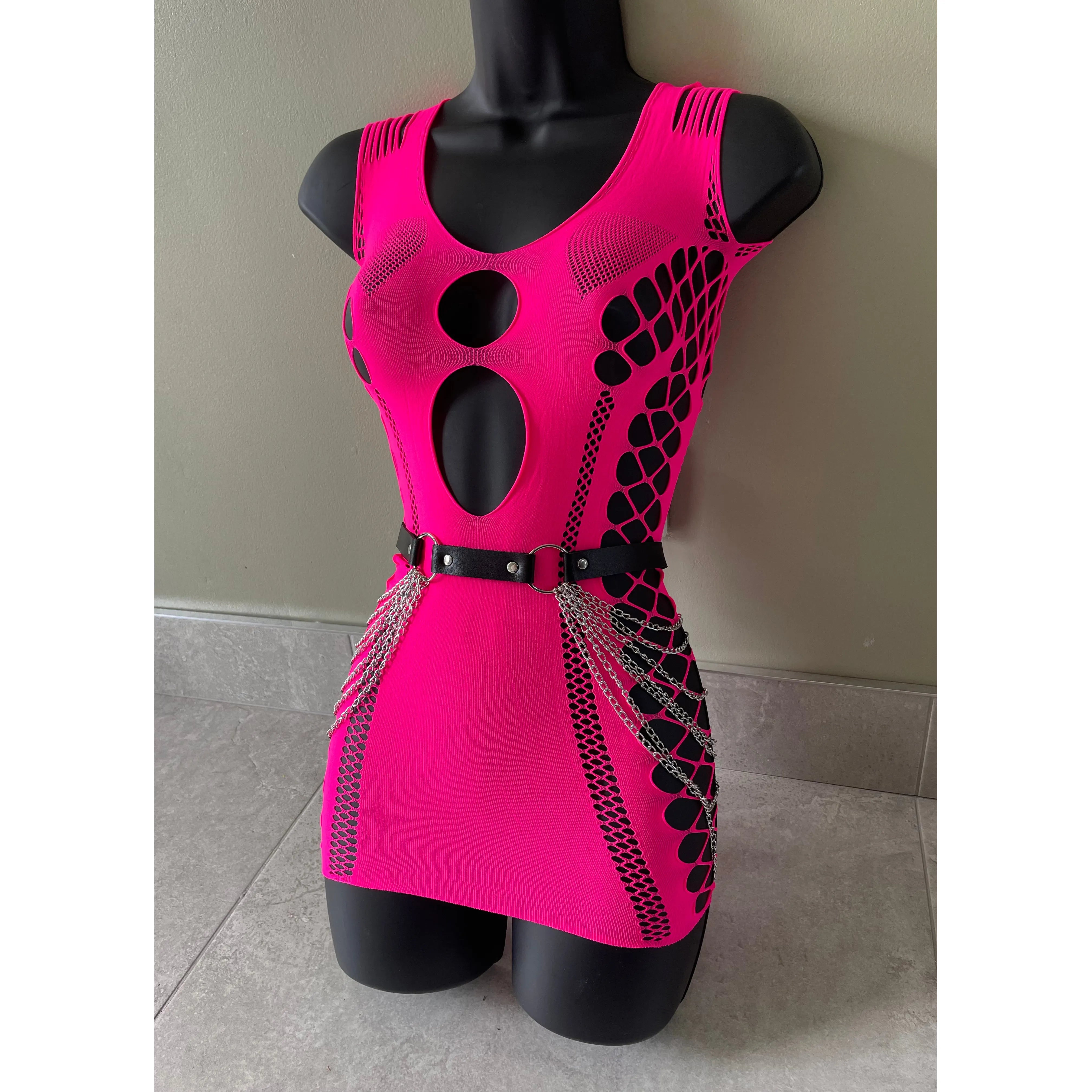 Fishnet dress neon hotsell