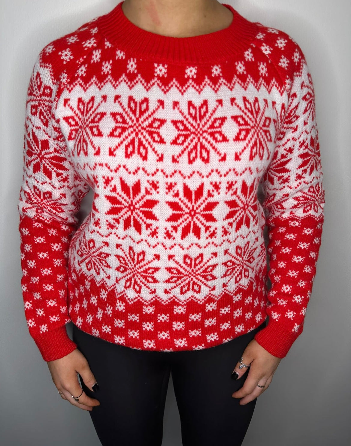 RED PATTERN CHRISTMAS JUMPER