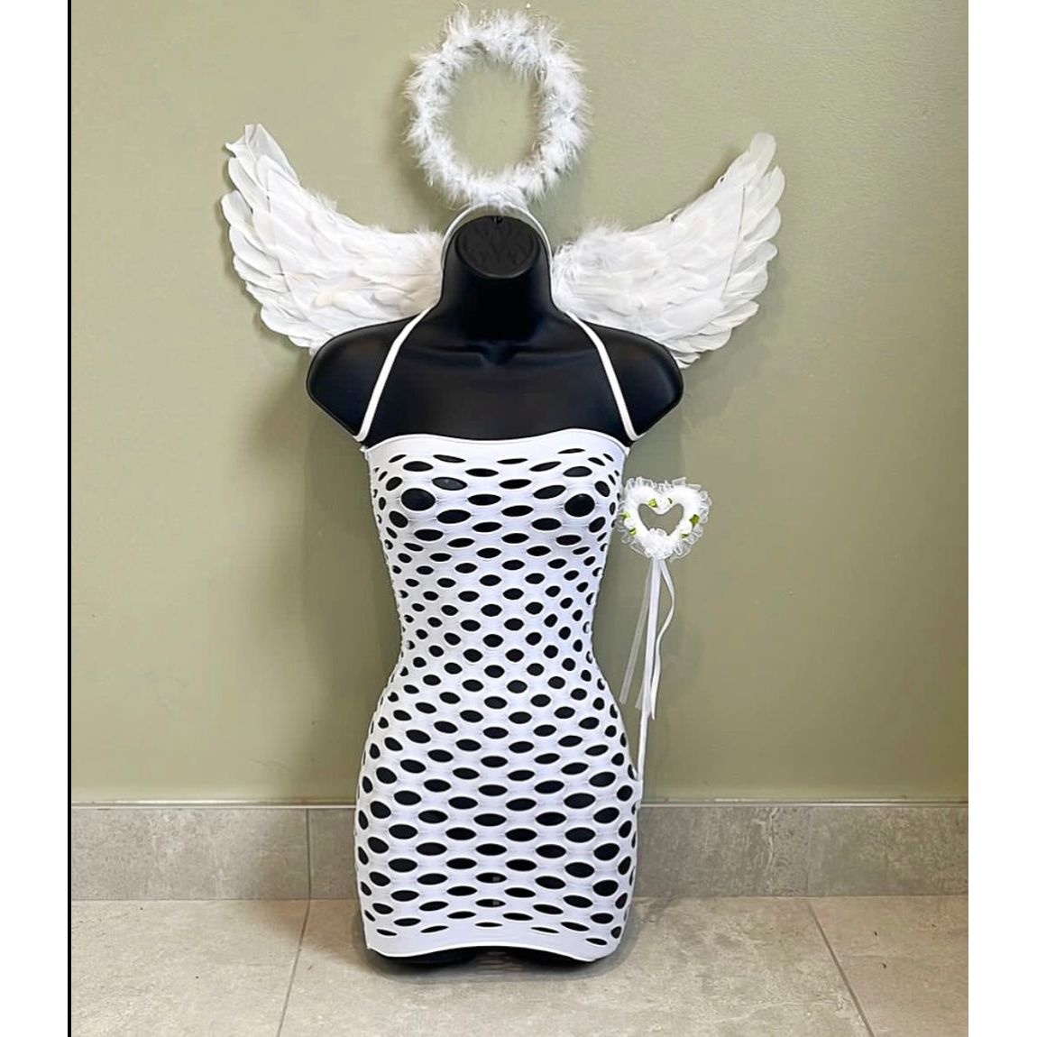 WHITE ANGEL OUTFIT, FANCY DRESS, HALLOWEEN