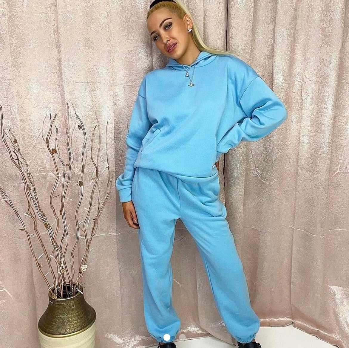 OVER SIZED BLUE TRACKSUIT, LOUNGE WEAR, COMFY TRACKSUIT