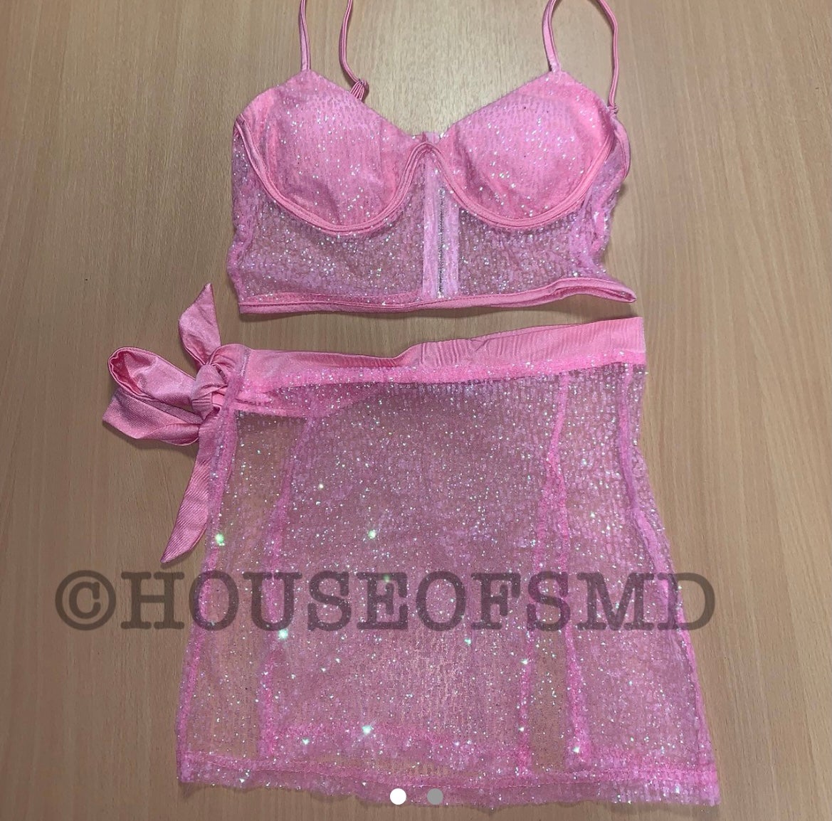PINK GLITTER TWO PIECE